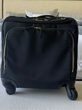 Tumi Black Travel Carry-On with Gold Hardware